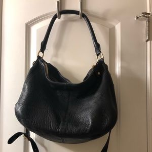 J. Crew black pebble leather cross body/satchel